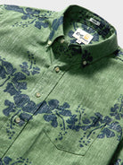 Reyn Spooner 50TH STATE FLOWER BUTTON FRONT in JADE