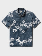 Reyn Spooner 50TH STATE FLOWER BUTTON FRONT in NAVY