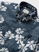 Reyn Spooner 50TH STATE FLOWER BUTTON FRONT in NAVY