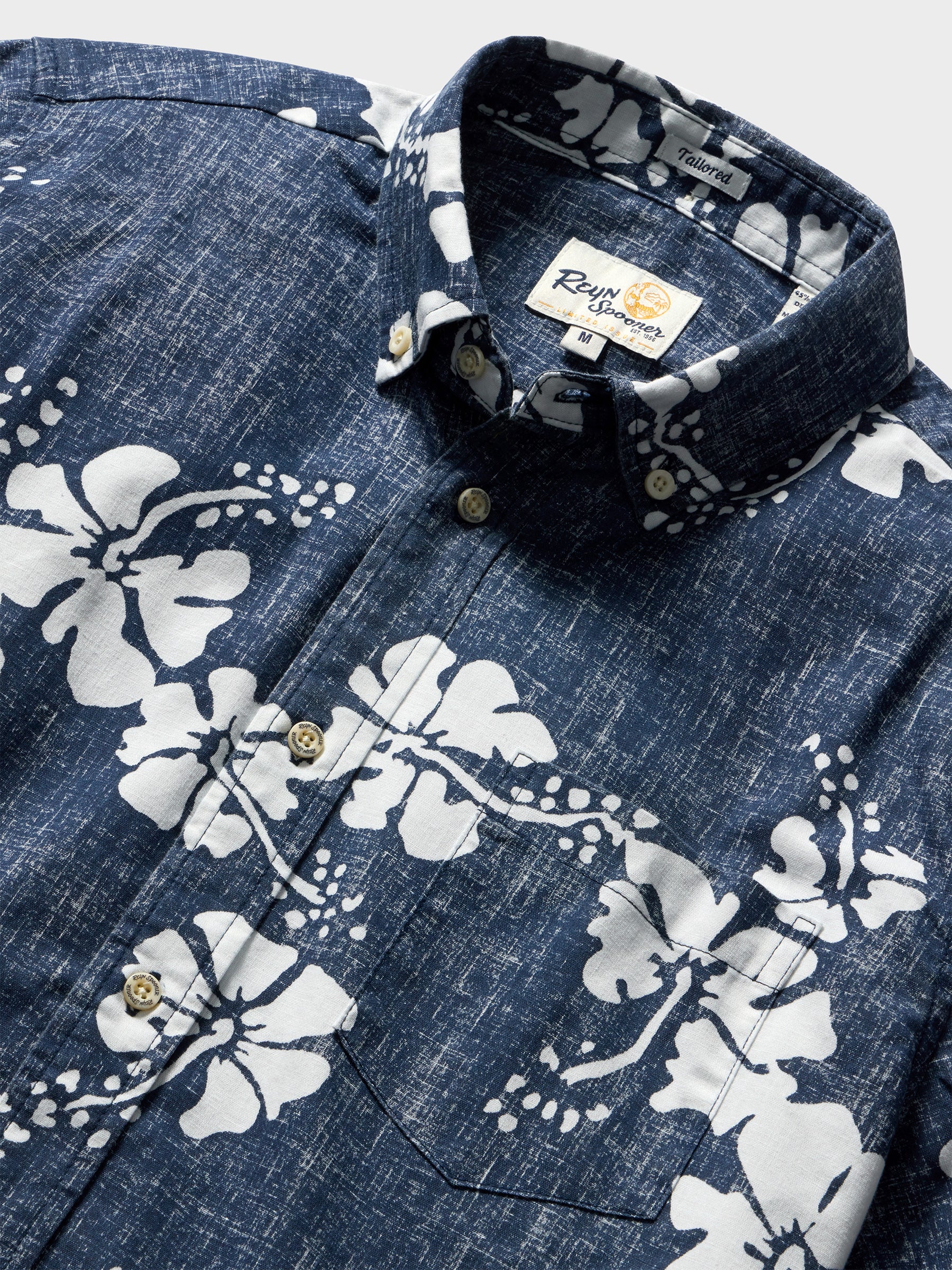 Reyn Spooner 50TH STATE FLOWER TAILORED in NAVY