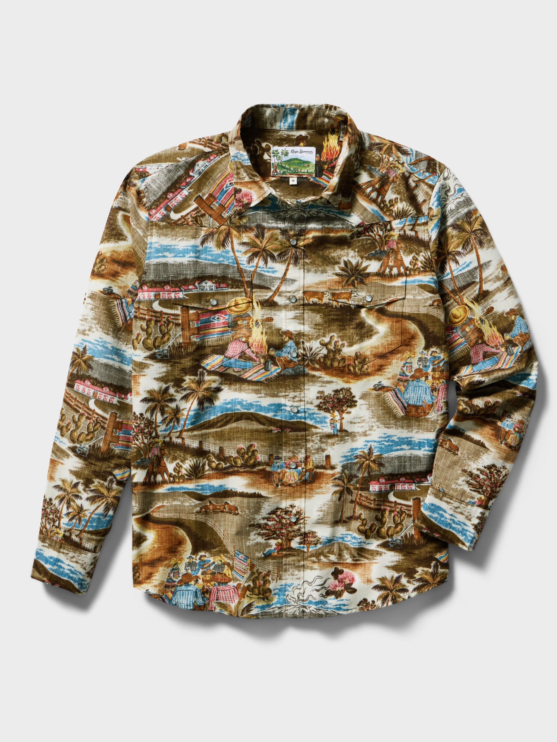 Reyn Spooner ALOHA MIS AMIGOS LONG SLEEVE in BROWN