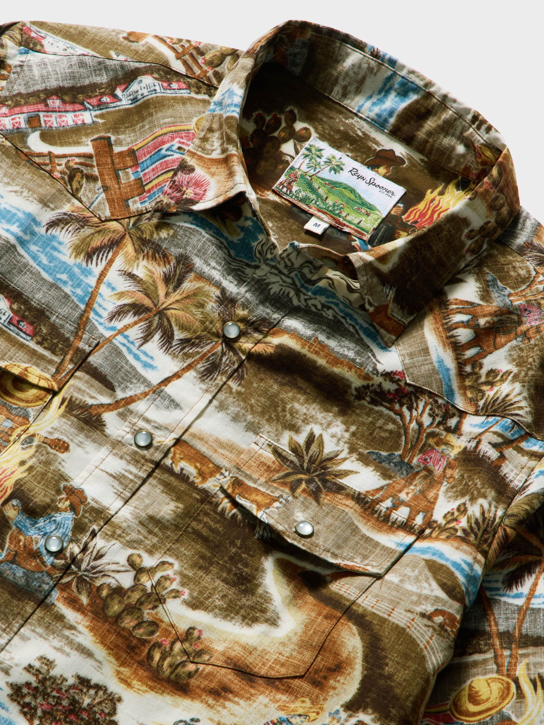 Reyn Spooner ALOHA MIS AMIGOS LONG SLEEVE in BROWN