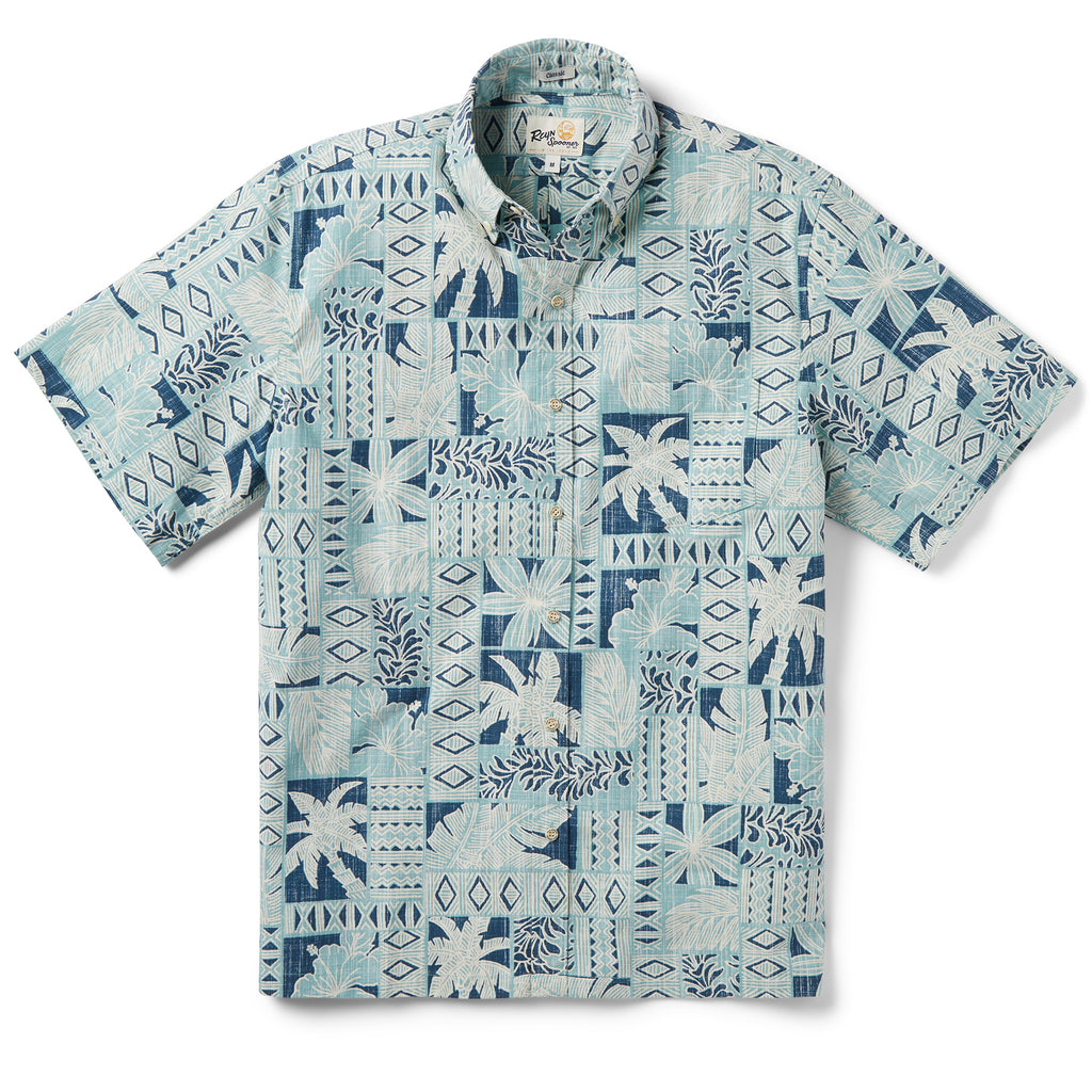 Reyn Spooner PAPA PALM BUTTON FRONT in DUSTY TURQUOISE