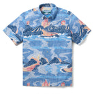 Reyn Spooner VOLCANOES NATIONAL PARK BUTTON FRONT in BLUE HORIZON