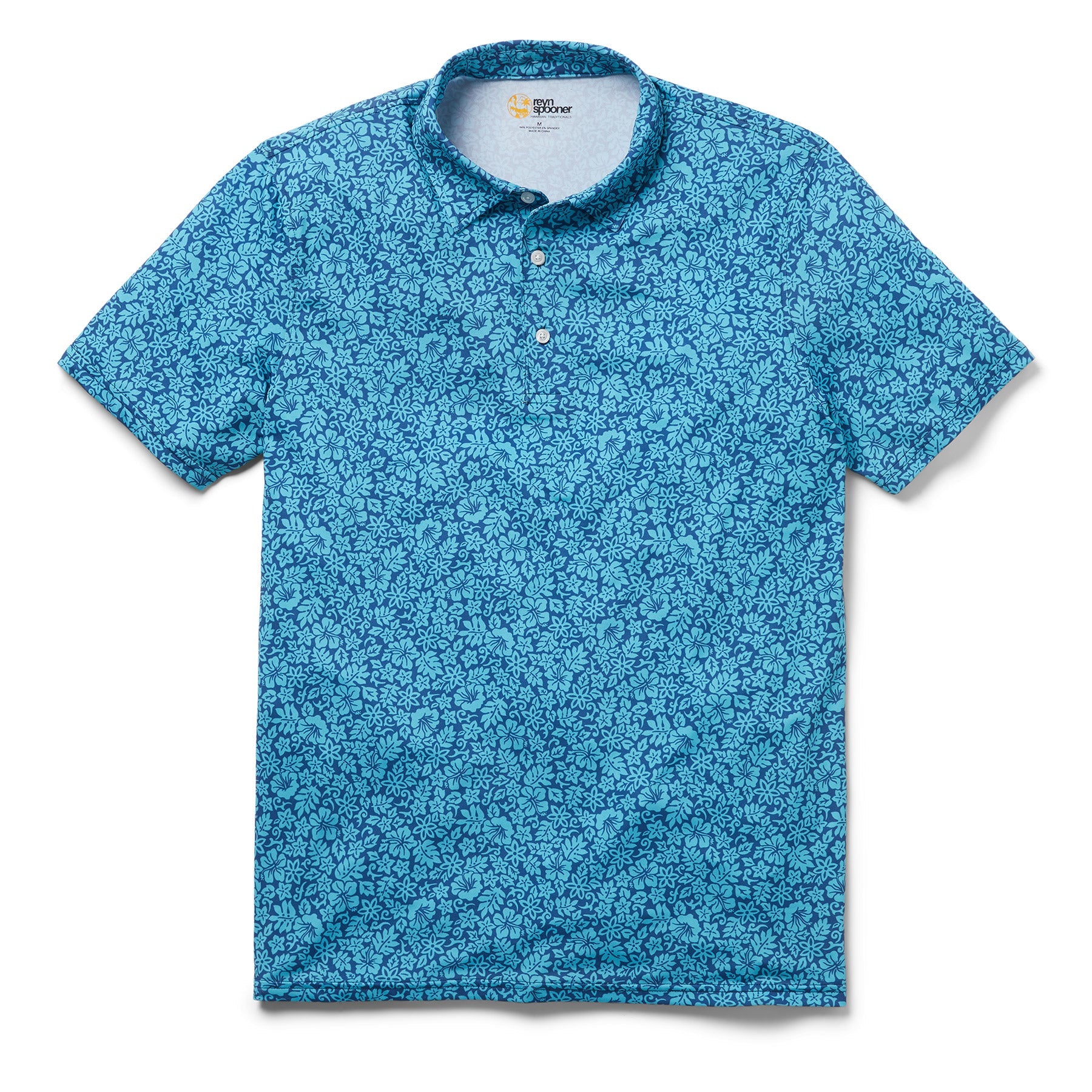 Reyn Spooner MOOREA GARDEN PERFORMANCE POLO in BLUE RADIANCE