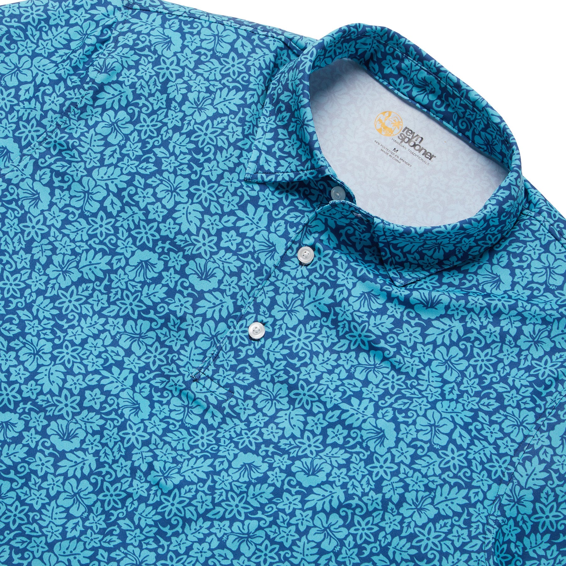 Reyn Spooner MOOREA GARDEN PERFORMANCE POLO in BLUE RADIANCE