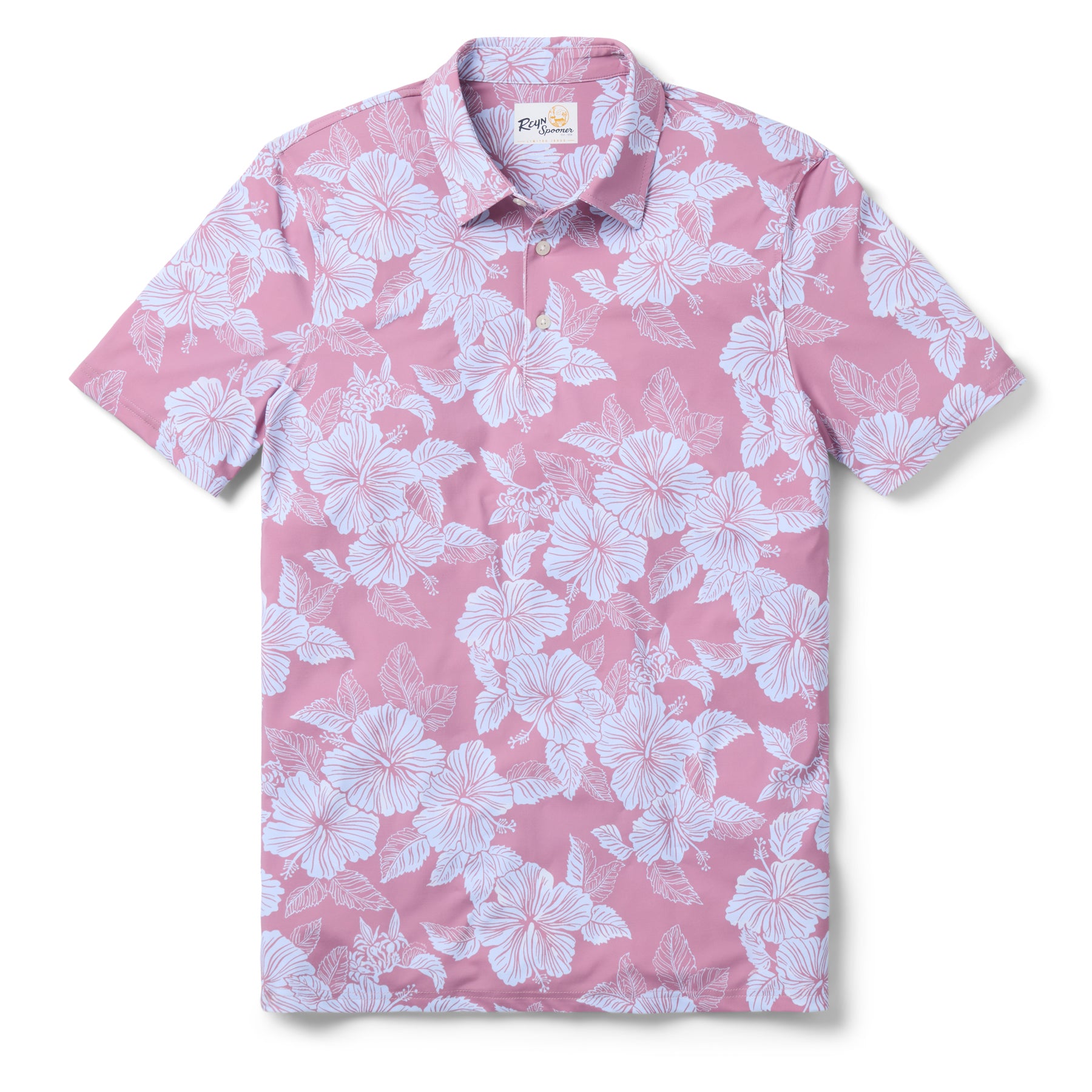 Reyn Spooner ALOHA BISCUS PERFORMANCE POLO in LILAS