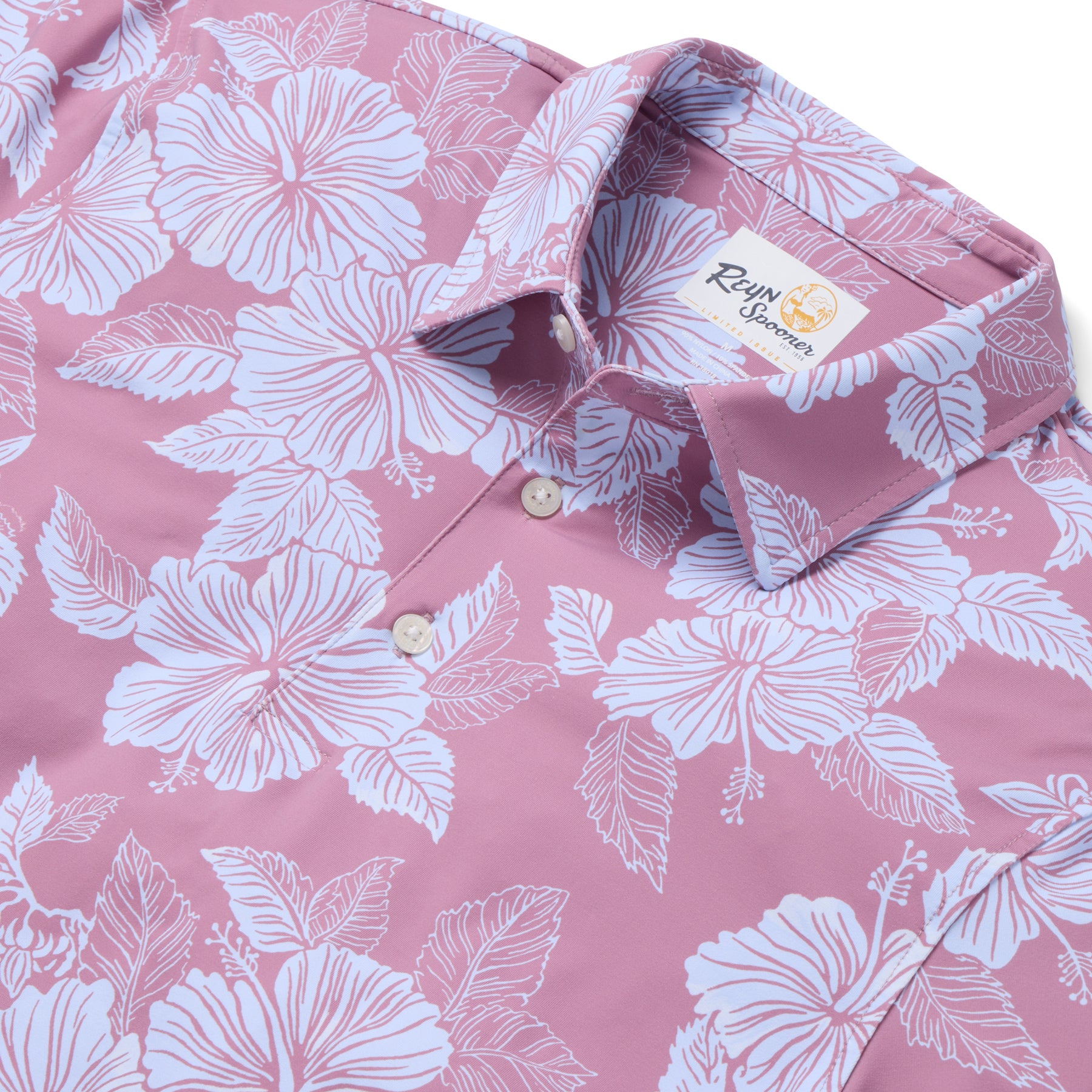 Reyn Spooner ALOHA BISCUS PERFORMANCE POLO in LILAS