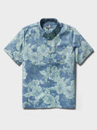 Reyn Spooner ALOHA BISCUS BUTTON FRONT in BLUE HORIZON