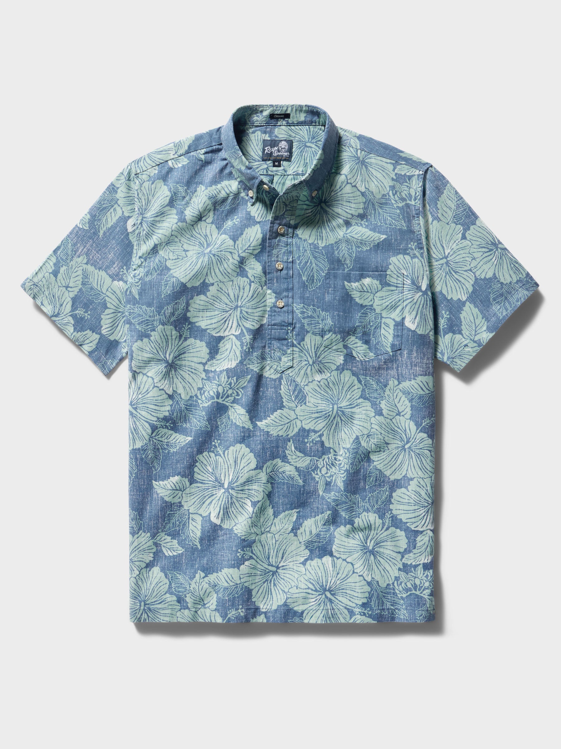 Reyn Spooner ALOHA BISCUS PULLOVER in BLUE HORIZON