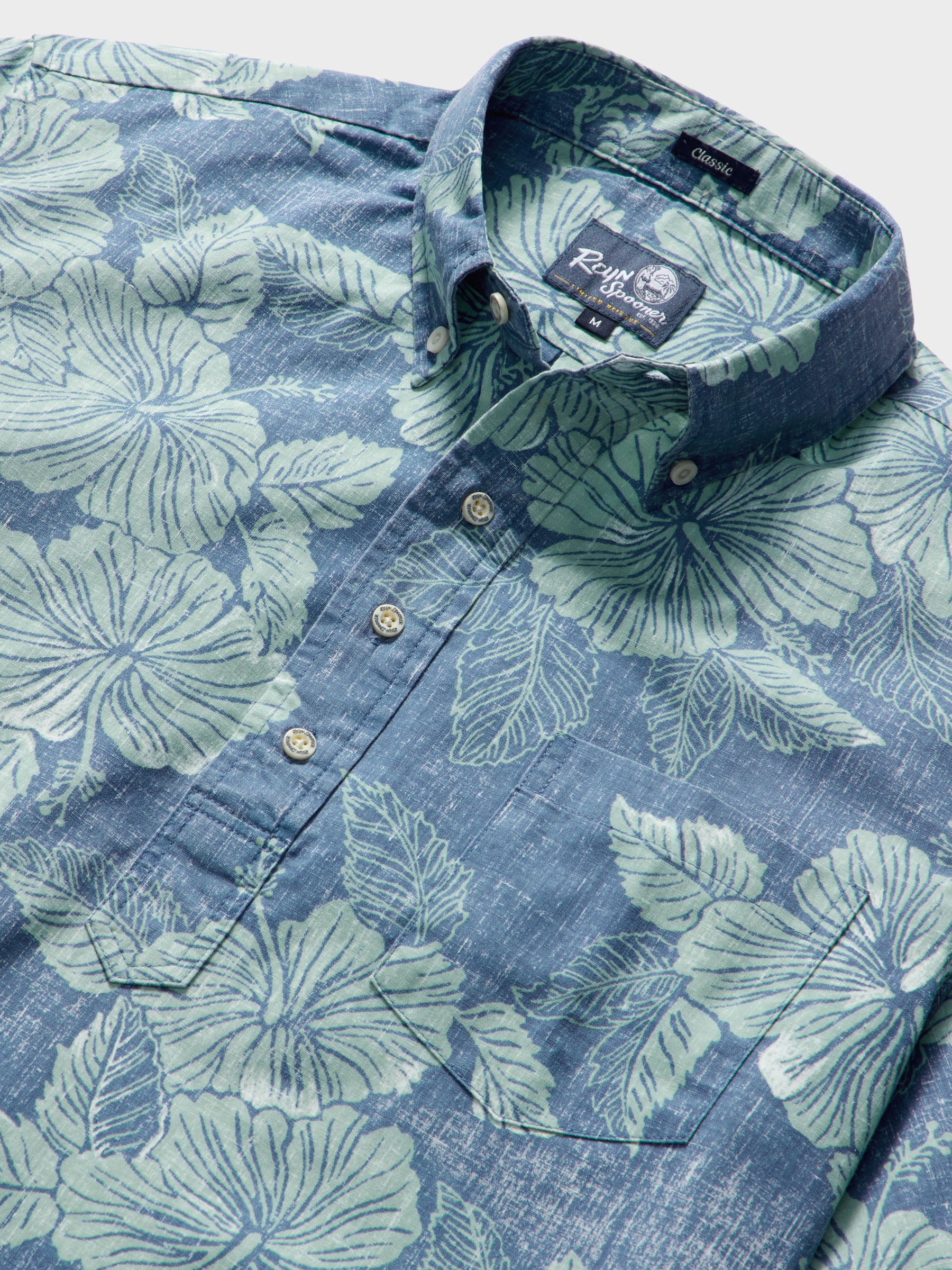 Reyn Spooner ALOHA BISCUS PULLOVER in BLUE HORIZON