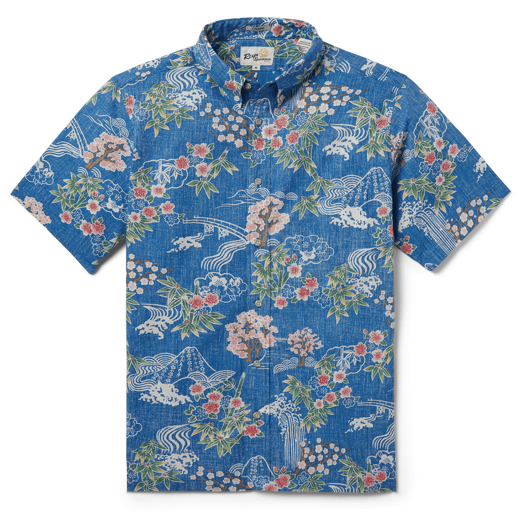 Reyn Spooner SAKURA SPRING BUTTON FRONT in OCEAN BLUE