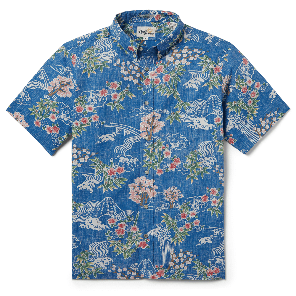 Reyn Spooner SAKURA SPRING BUTTON FRONT in OCEAN BLUE