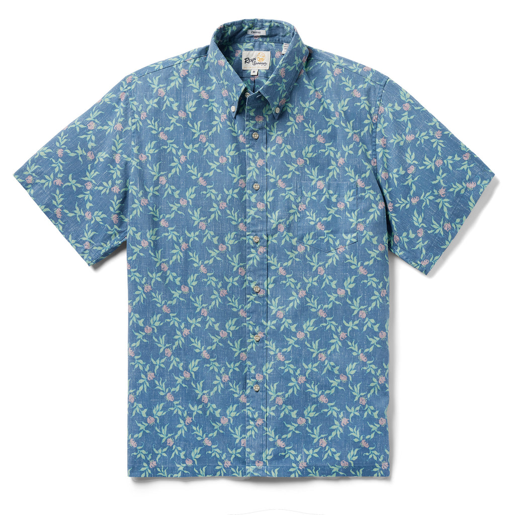 Reyn Spooner DIAMOND LILY BUTTON FRONT in CAPTAINS BLUE