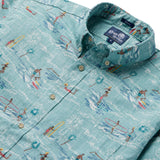Reyn Spooner SURFER'S PARADISE BUTTON FRONT in NILE BLUE