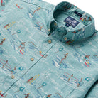 Reyn Spooner SURFER'S PARADISE BUTTON FRONT in NILE BLUE