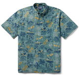 Reyn Spooner TAPA MONTAGE BUTTON FRONT in SAGEBRUSH