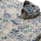 Reyn Spooner TAPA MONTAGE BUTTON FRONT in SAND