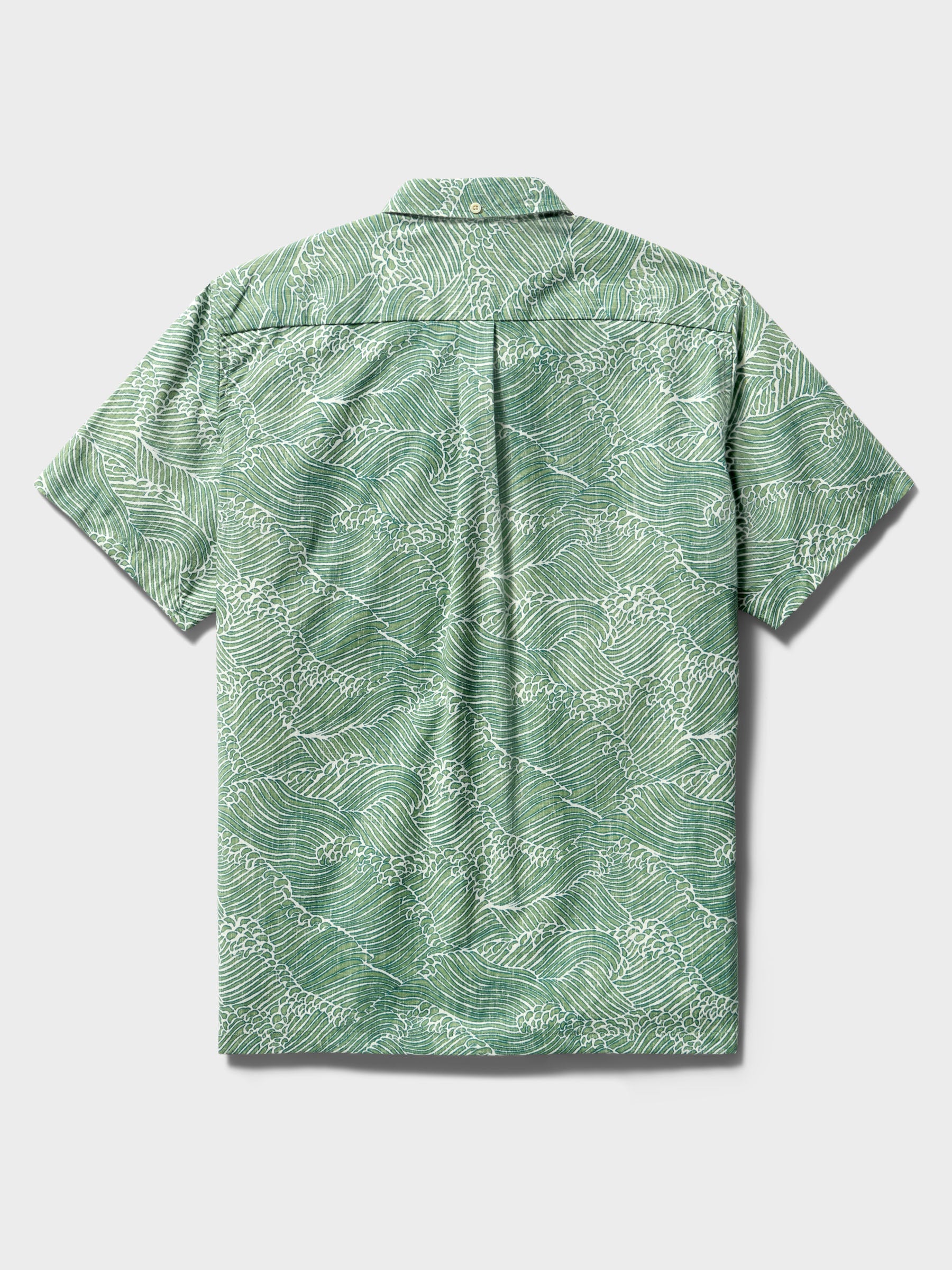 Reyn Spooner MOLOKAI CHANNEL BUTTON FRONT in GREEN