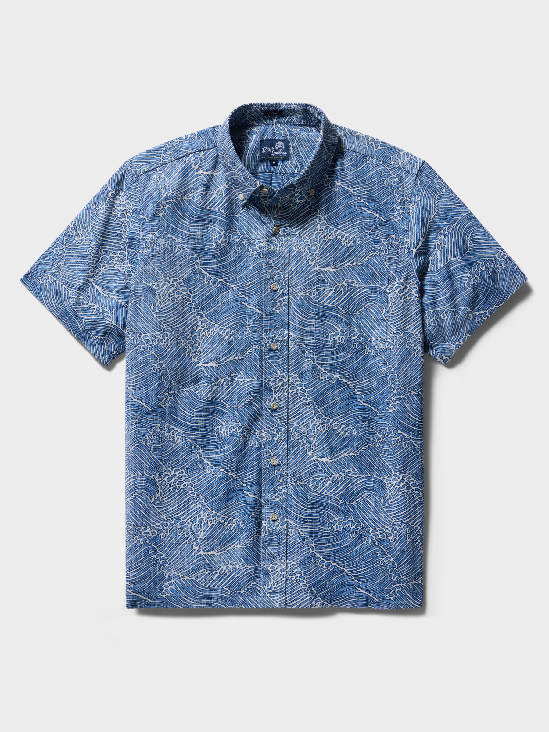 Reyn Spooner MOLOKAI CHANNEL BUTTON FRONT in LICHEN BLUE
