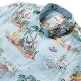 Reyn Spooner ALOHA ALIENS TAILORED in SKY BLUE