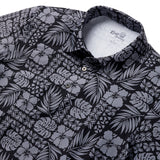 Reyn Spooner TROPICAL TAPA PERFORMANCE POLO in BLACK