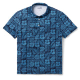 Reyn Spooner TROPICAL TAPA PERFORMANCE POLO in NAVY