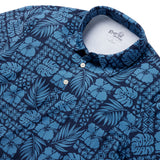 Reyn Spooner TROPICAL TAPA PERFORMANCE POLO in NAVY