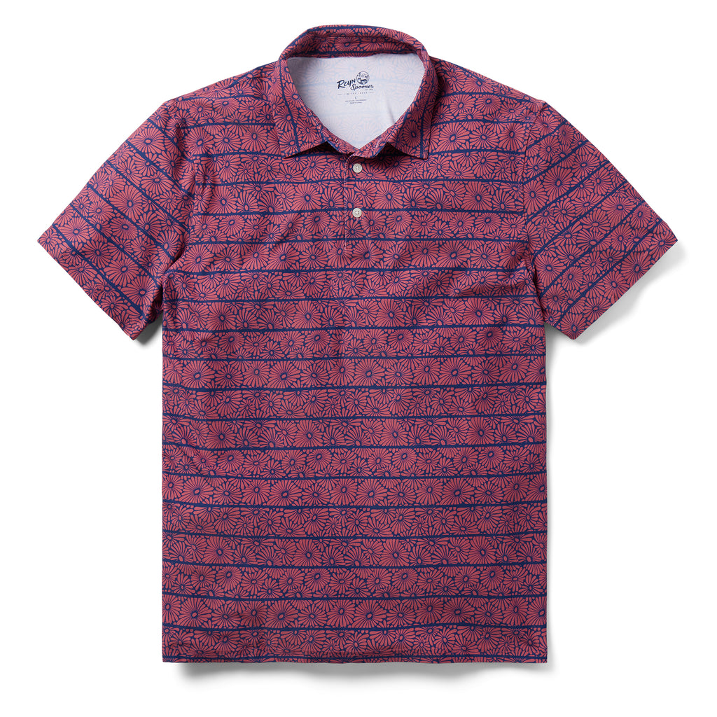 Reyn Spooner HALU'A PUA PERFORMANCE POLO in RED