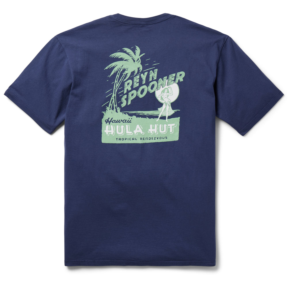 Reyn Spooner HULA HUT GRAPHIC TEE in NAVY