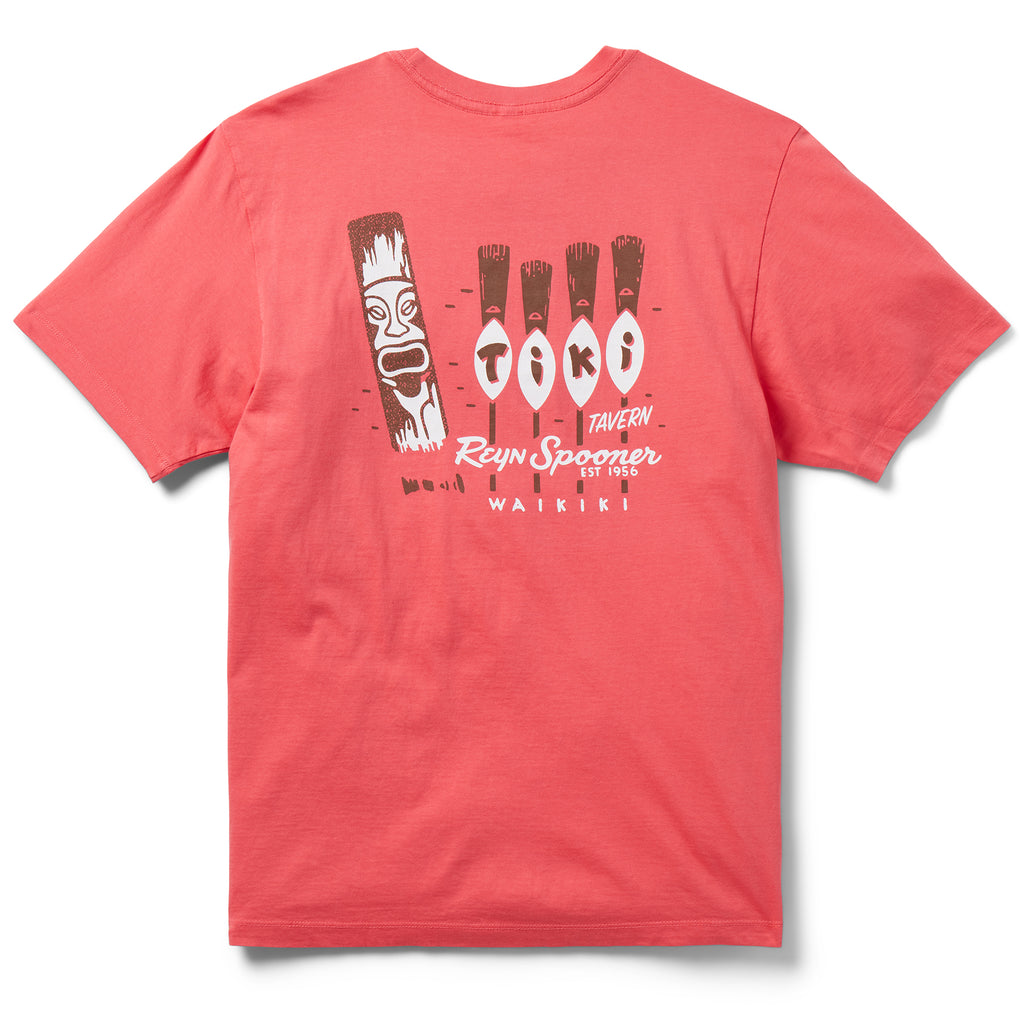 Reyn Spooner TIKI TAVERN GRAPHIC TEE in CORAL