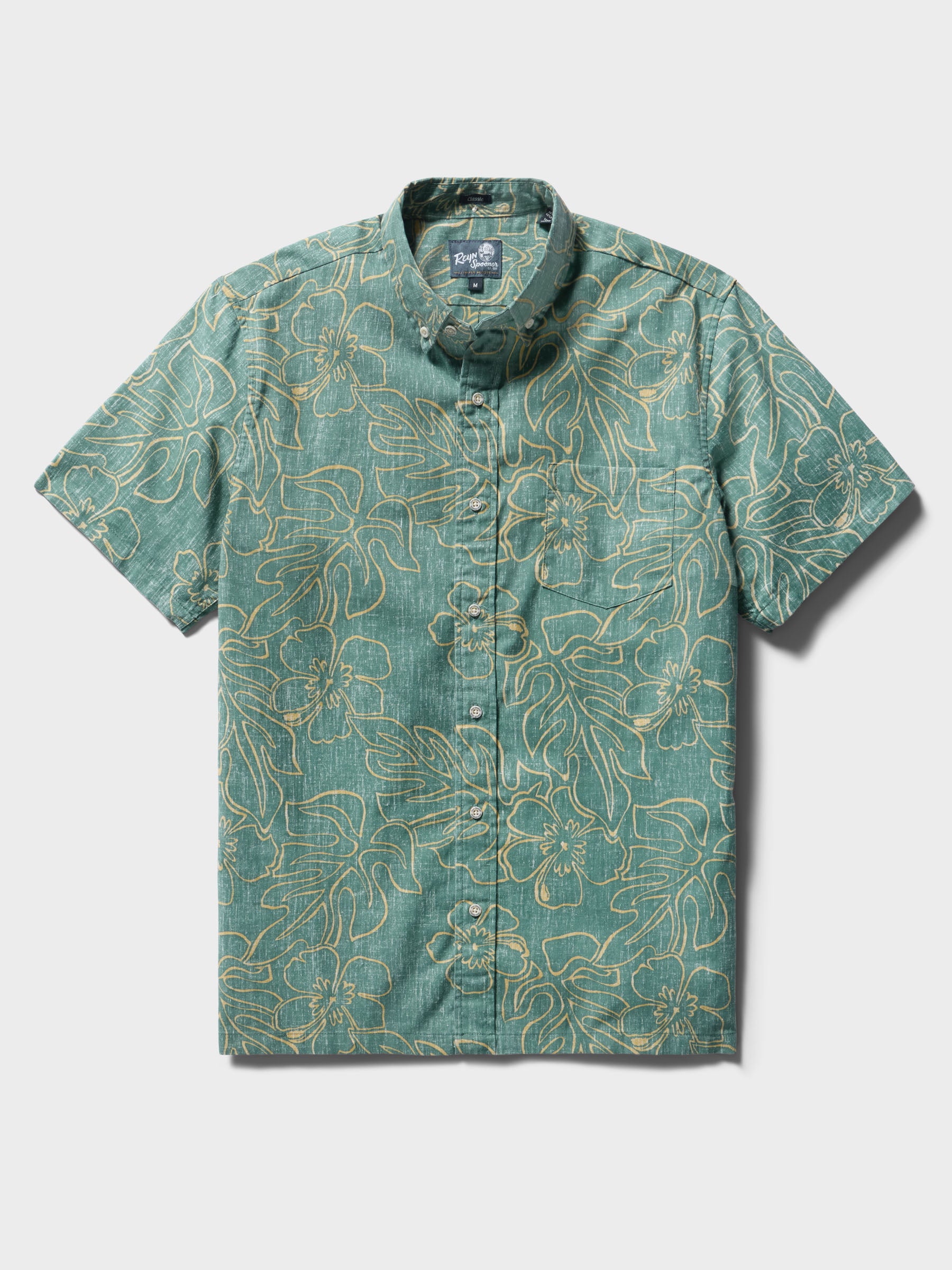 Reyn Spooner MONSTERA INK BUTTON FRONT in SAGEBRUSH