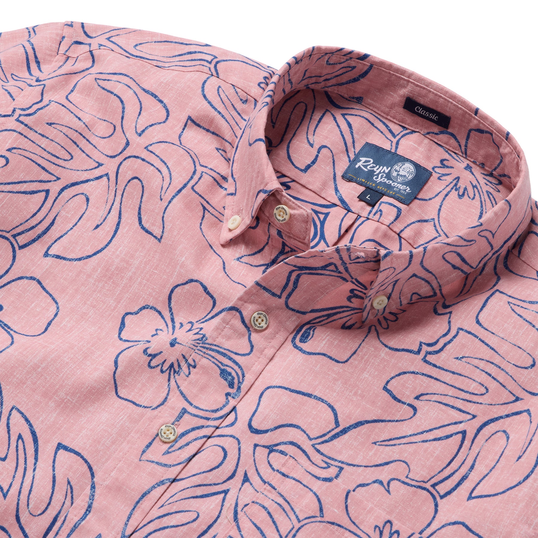 中*志様 Reyn Spooner 花柄　コーラルピンク MONSTERA INK MEN'S SHIRT | Reyn Spooner