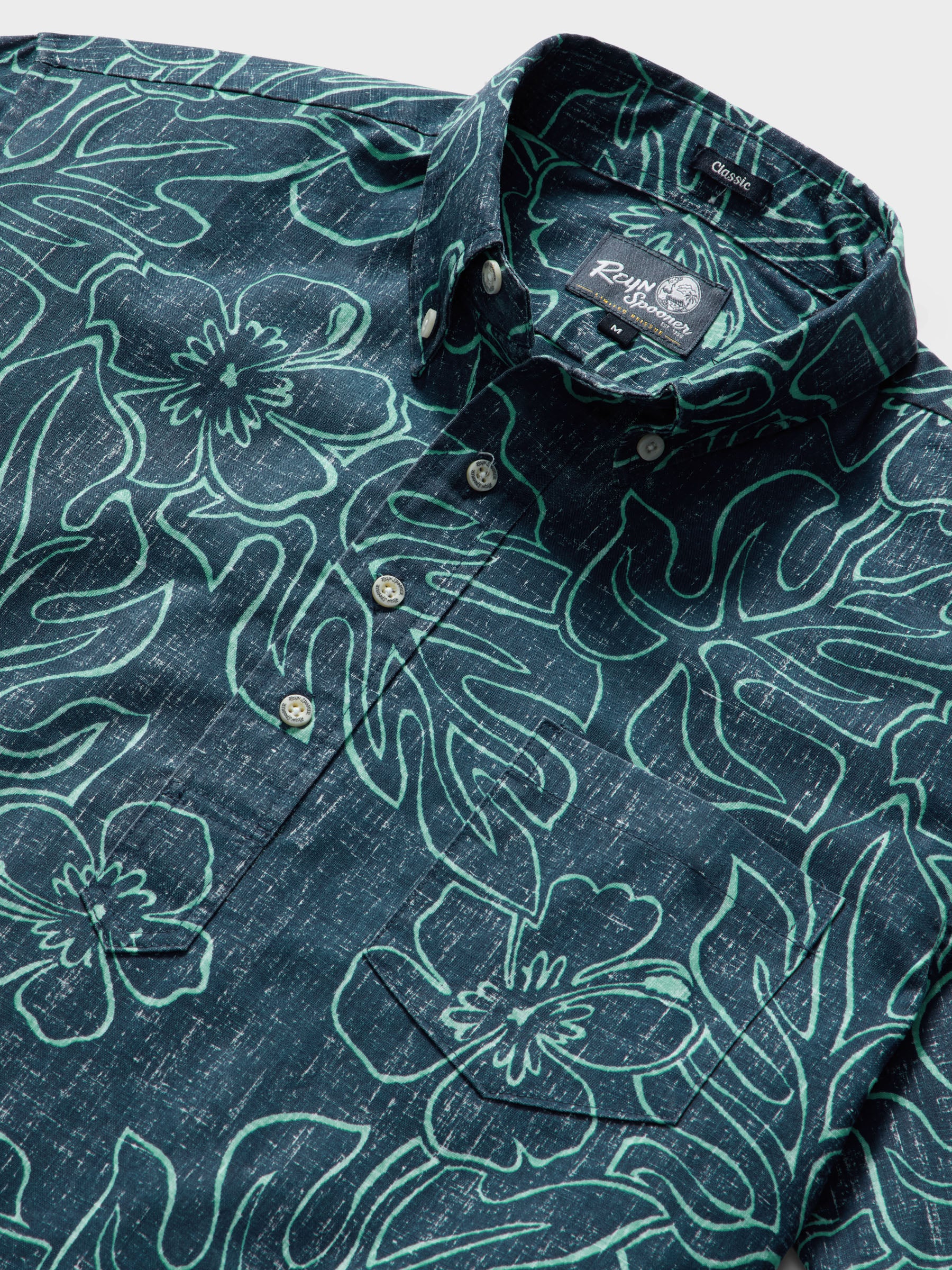 Reyn Spooner MONSTERA INK PULLOVER in DRESS BLUES