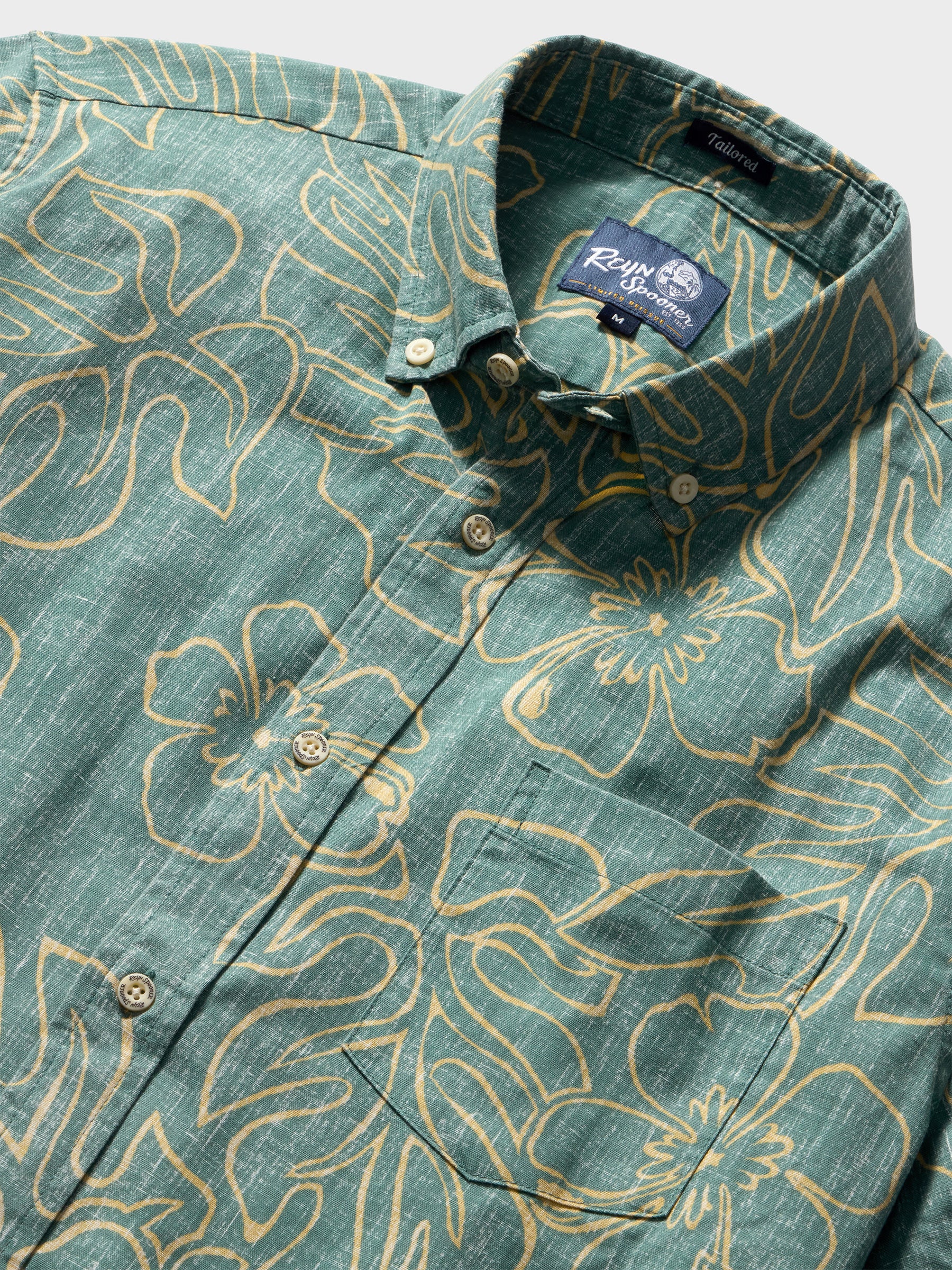 Reyn Spooner MONSTERA INK TAILORED in SAGEBRUSH