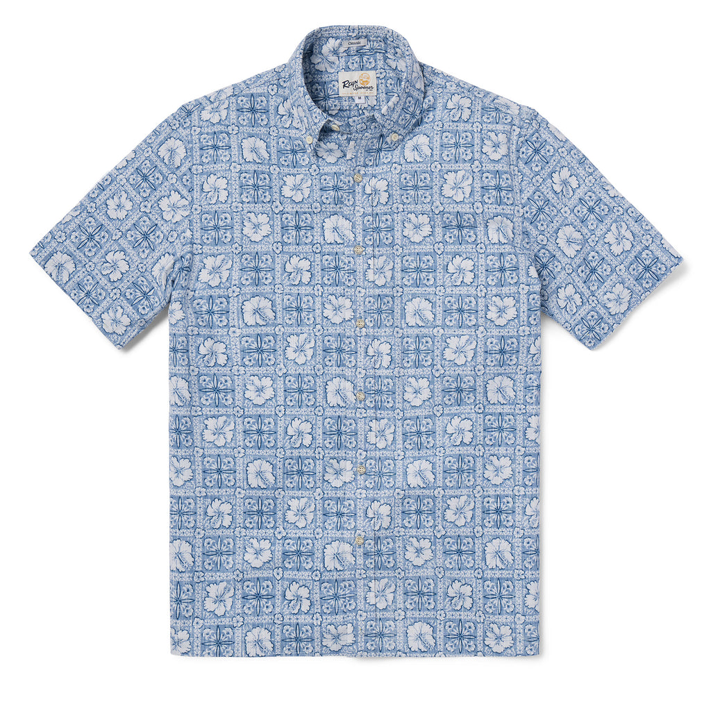 Reyn Spooner PUA PATCHWORK BUTTON FRONT in INFINITY BLUE