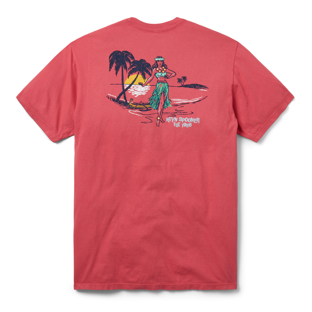 Reyn Spooner RETRO HULA GRAPHIC TEE in BRICK