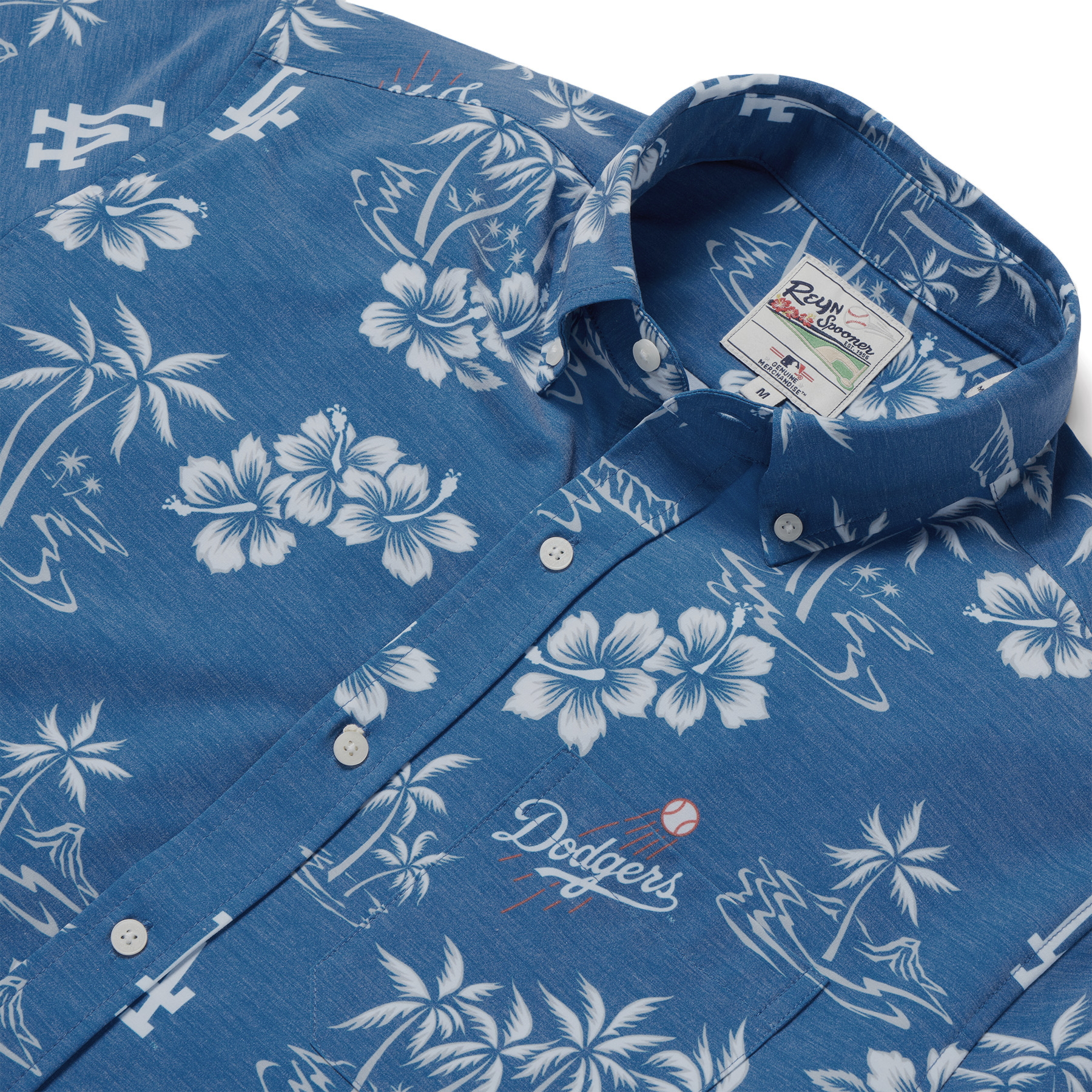 Reyn Spooner LOS ANGELES DODGERS GAME DAY PERFORMANCE ALOHA SHIRT in BLUE