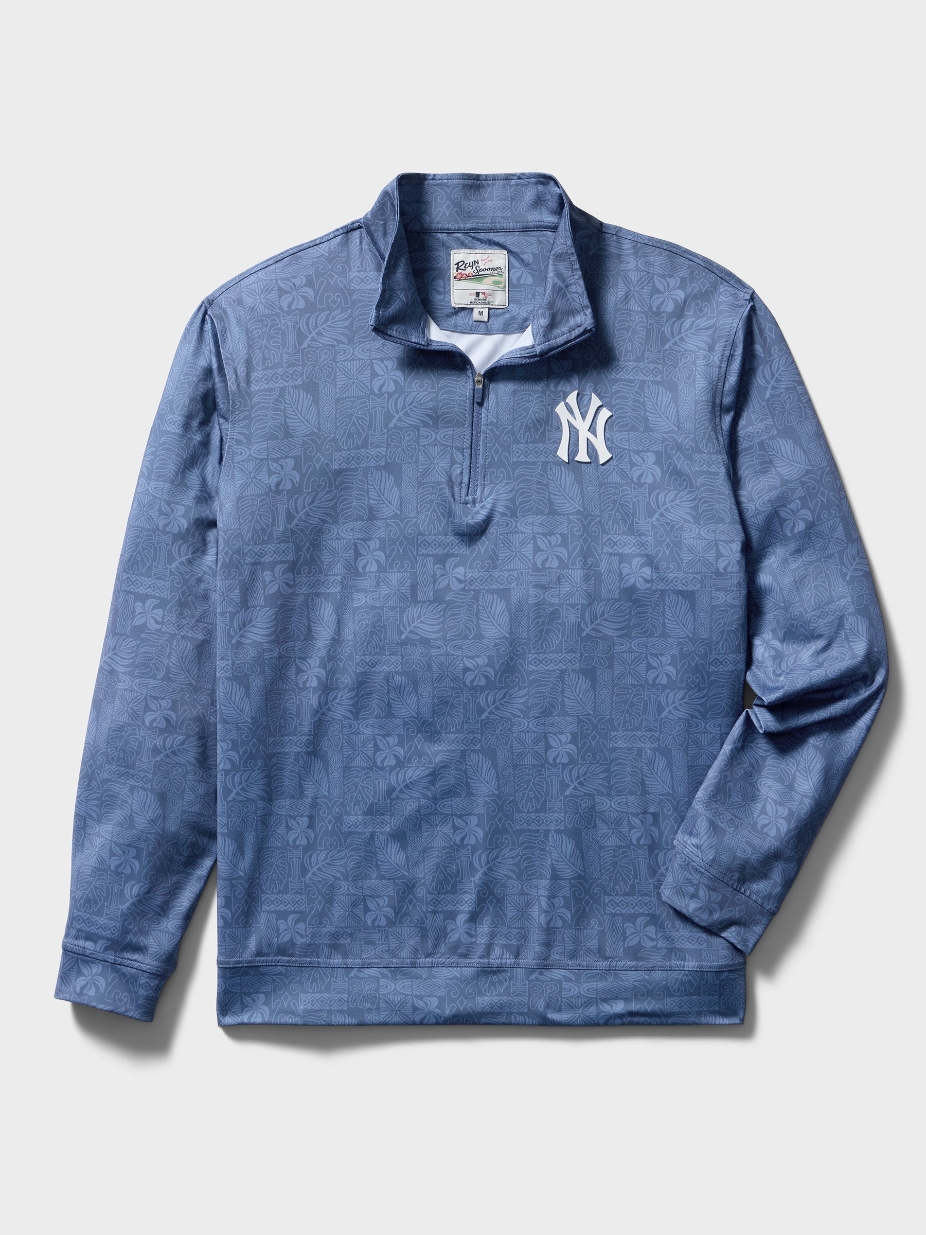 Reyn Spooner MLB® NEW YORK YANKEES QUARTER ZIP in SOUTH PACIFIC TAPA - TRUE NAVY