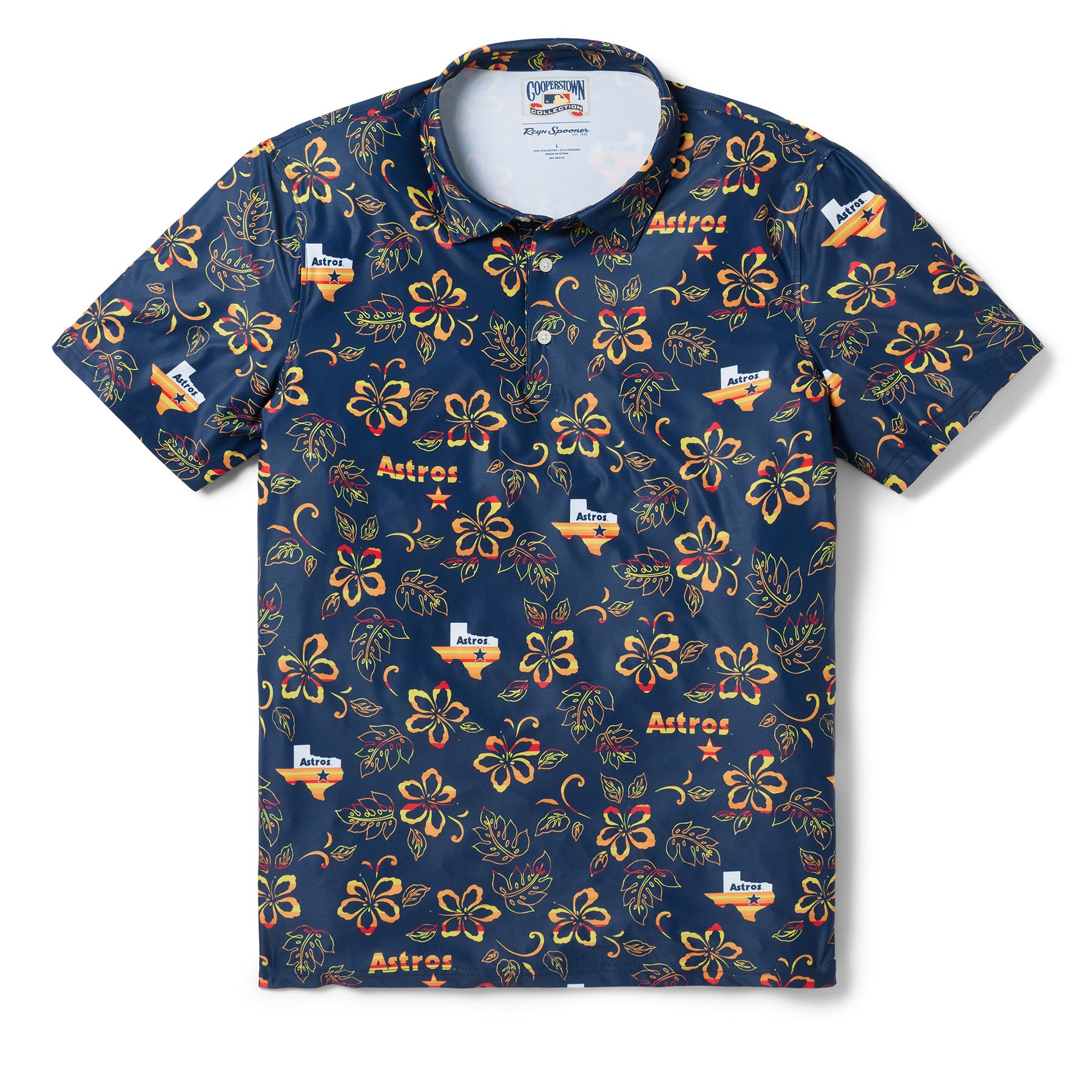 HOUSTON ASTROS COOPERSTOWN PERFORMANCE POLO Performance Fabric Reyn Spooner