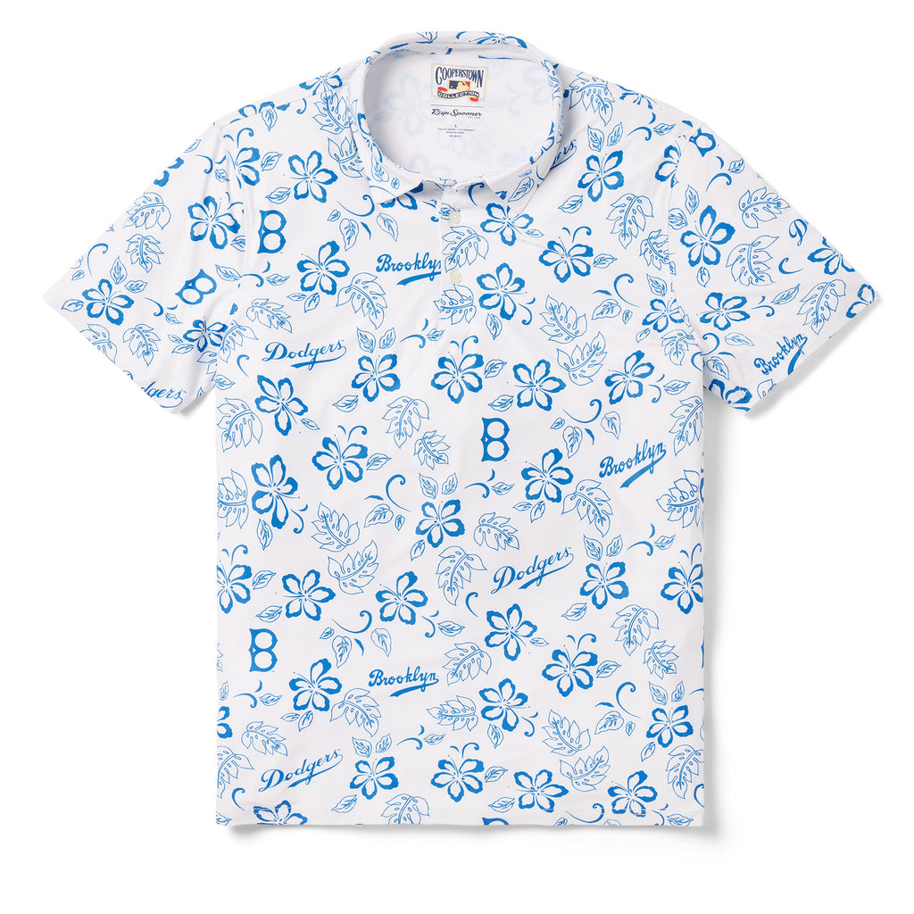 Reyn Spooner BROOKLYN DODGERS COOPERSTOWN PERFORMANCE POLO in WHITE