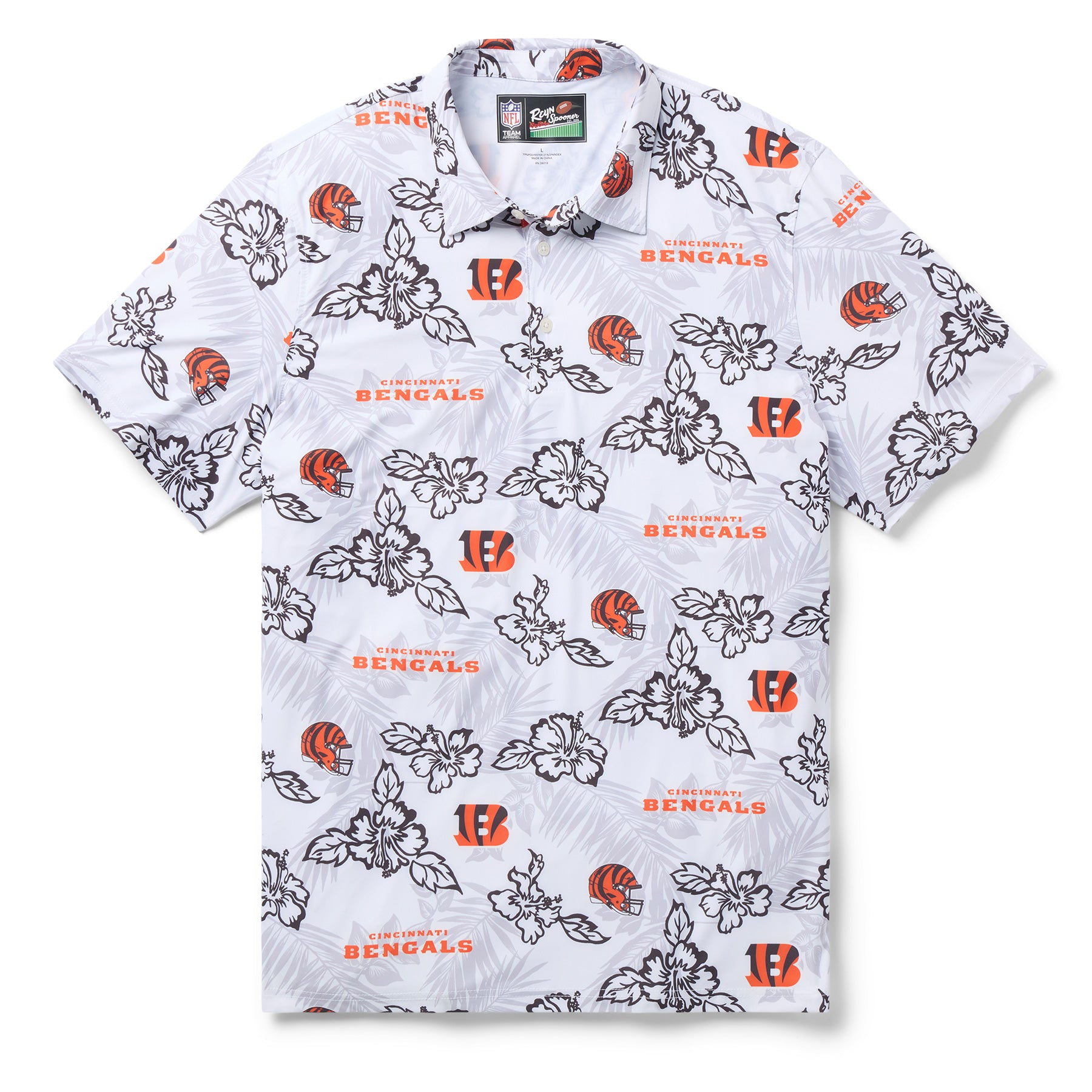 Reyn Spooner CINCINNATI BENGALS GAME DAY PERFORMANCE POLO in WHITE