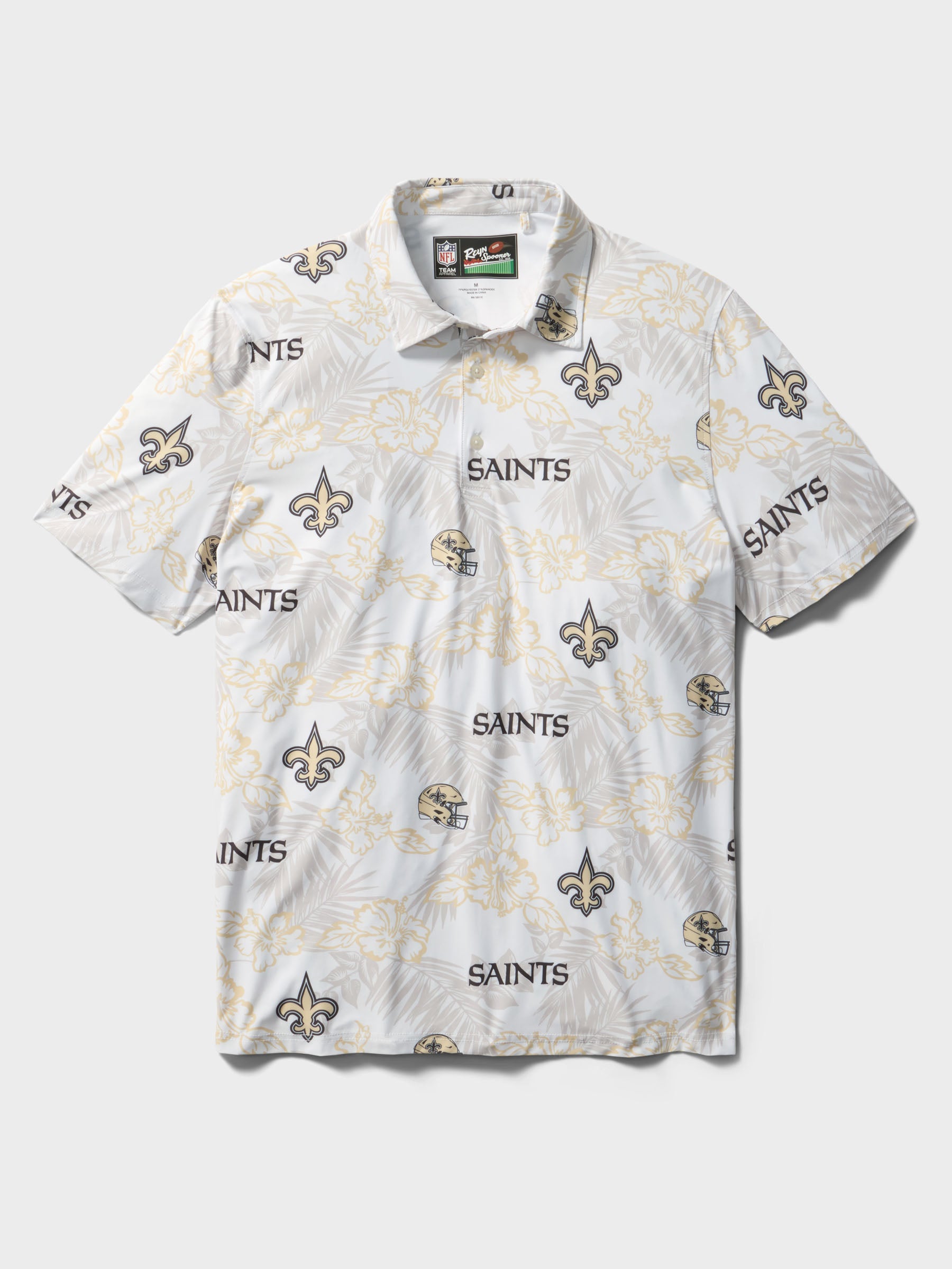 Reyn Spooner NEW ORLEANS SAINTS GAME DAY PERFORMANCE POLO in WHITE