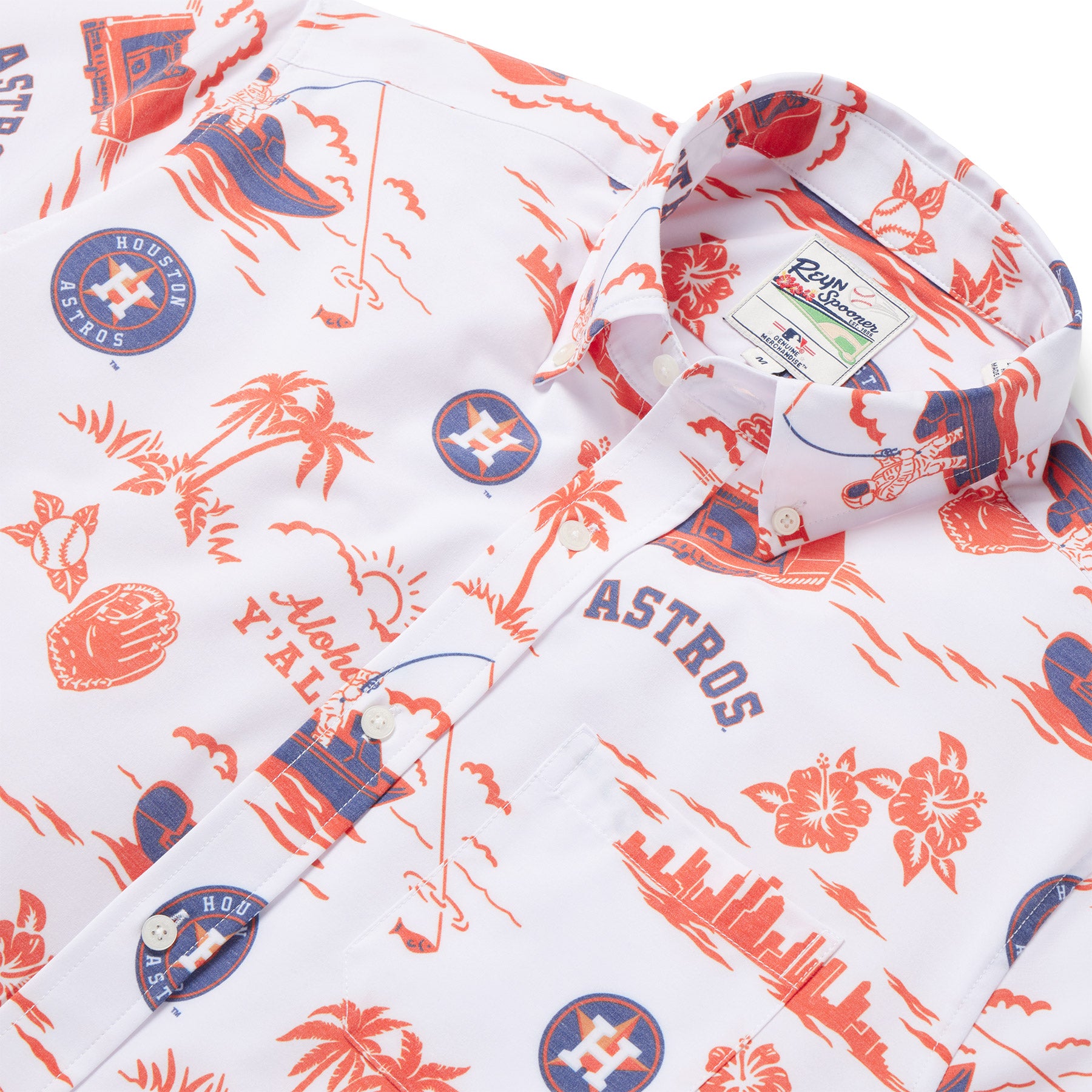 MLB® HOUSTON ASTROS HOMETOWN PERFORMANCE ALOHA SHIRT – Reyn Spooner