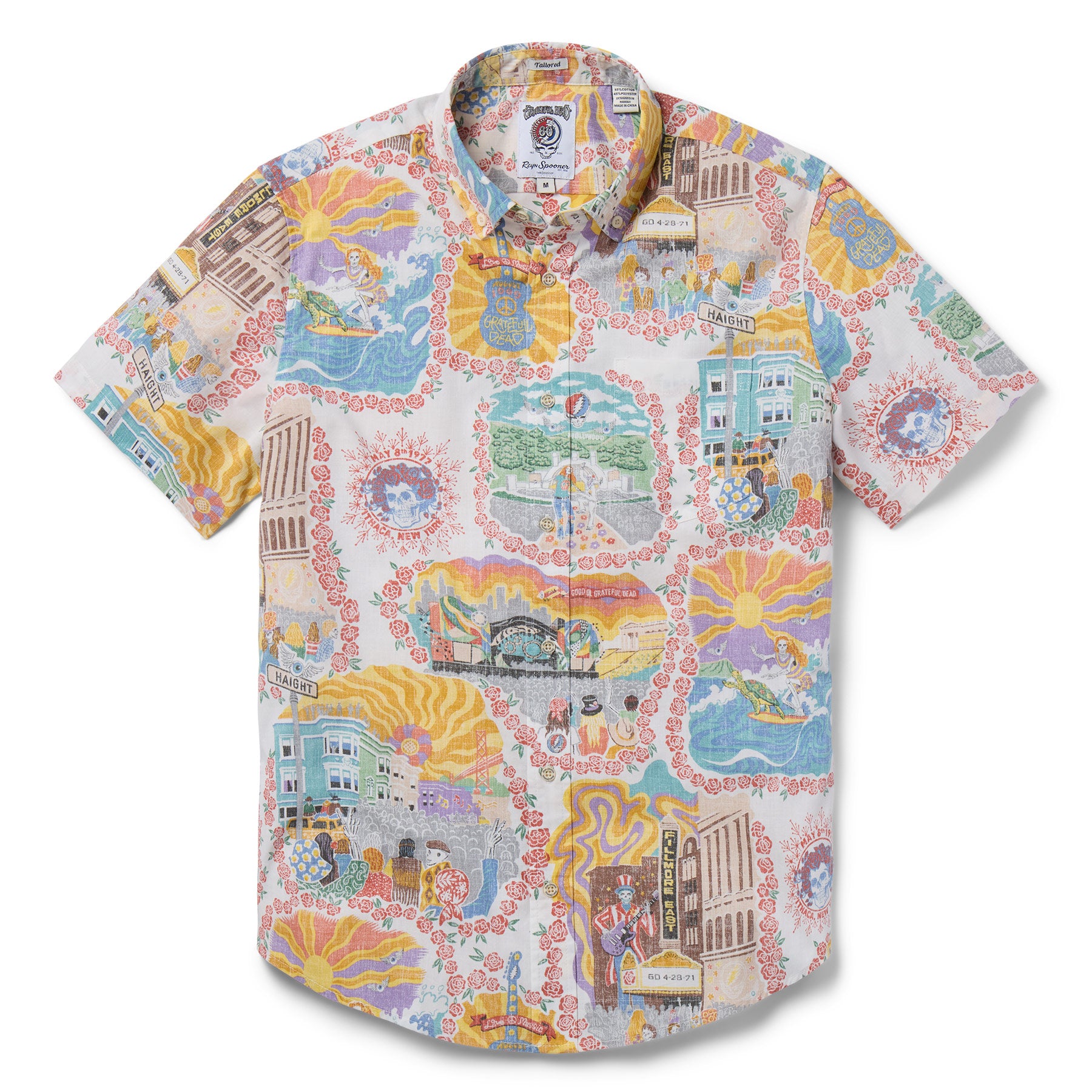 Reyn Spooner GRATEFUL DEAD LEGENDARY SHOWS TAILORED in WHITE