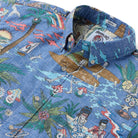 Reyn Spooner GRATEFUL DEAD "FAR OUT" BUTTON FRONT in BLUE HORIZON