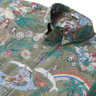 Reyn Spooner GRATEFUL DEAD "FAR OUT" BUTTON FRONT in DUSTY OLIVE