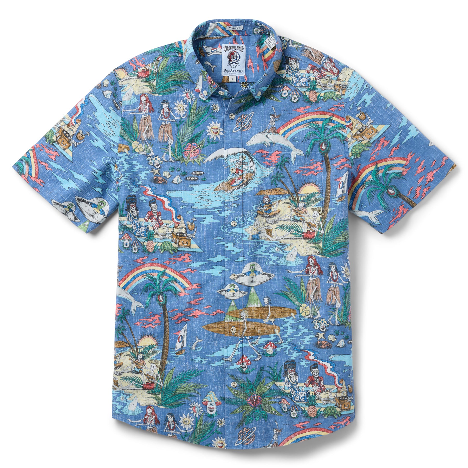 Reyn Spooner GRATEFUL DEAD "FAR OUT" TAILORED in BLUE HORIZON