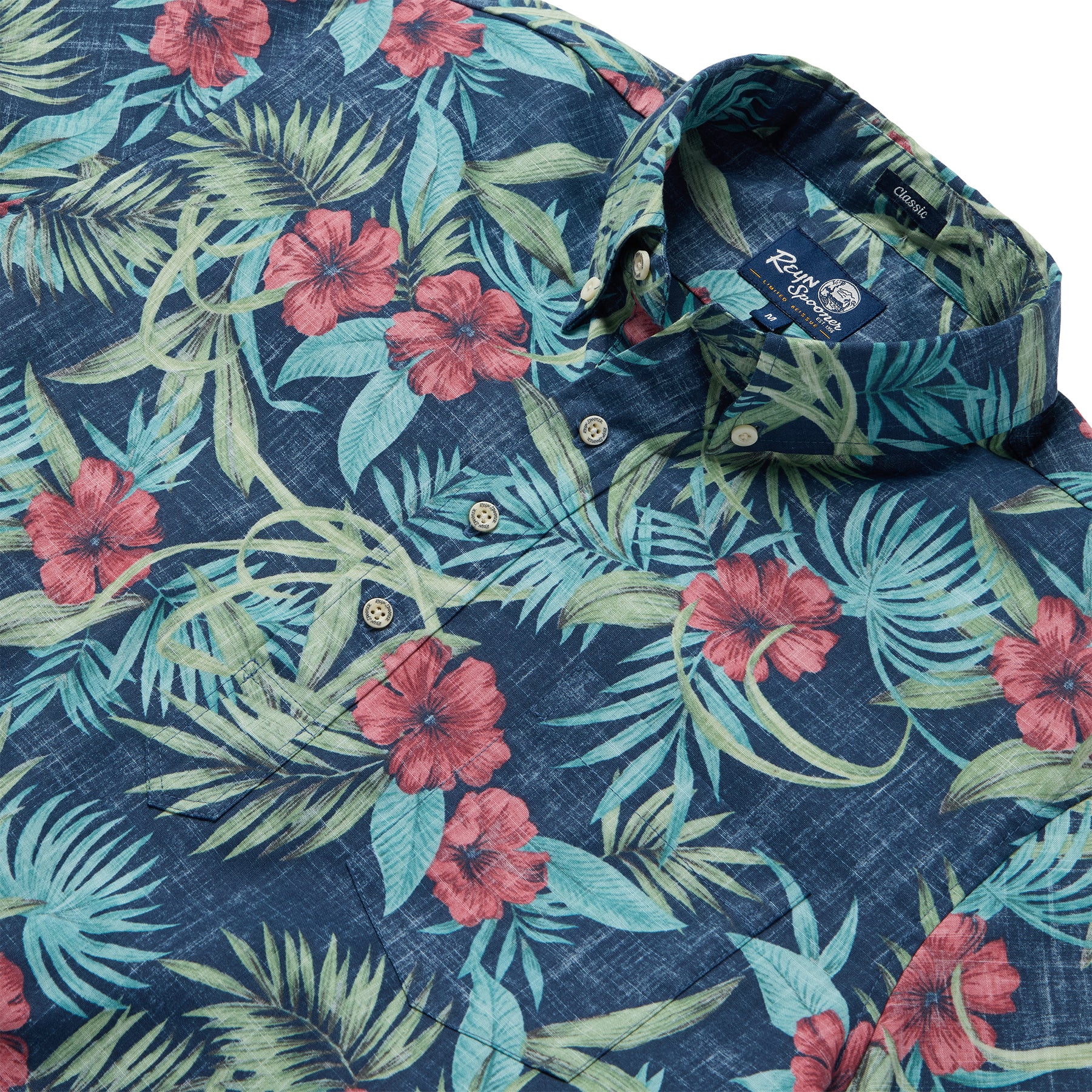 Reyn Spooner PALM FLORAL PULLOVER in NAVY