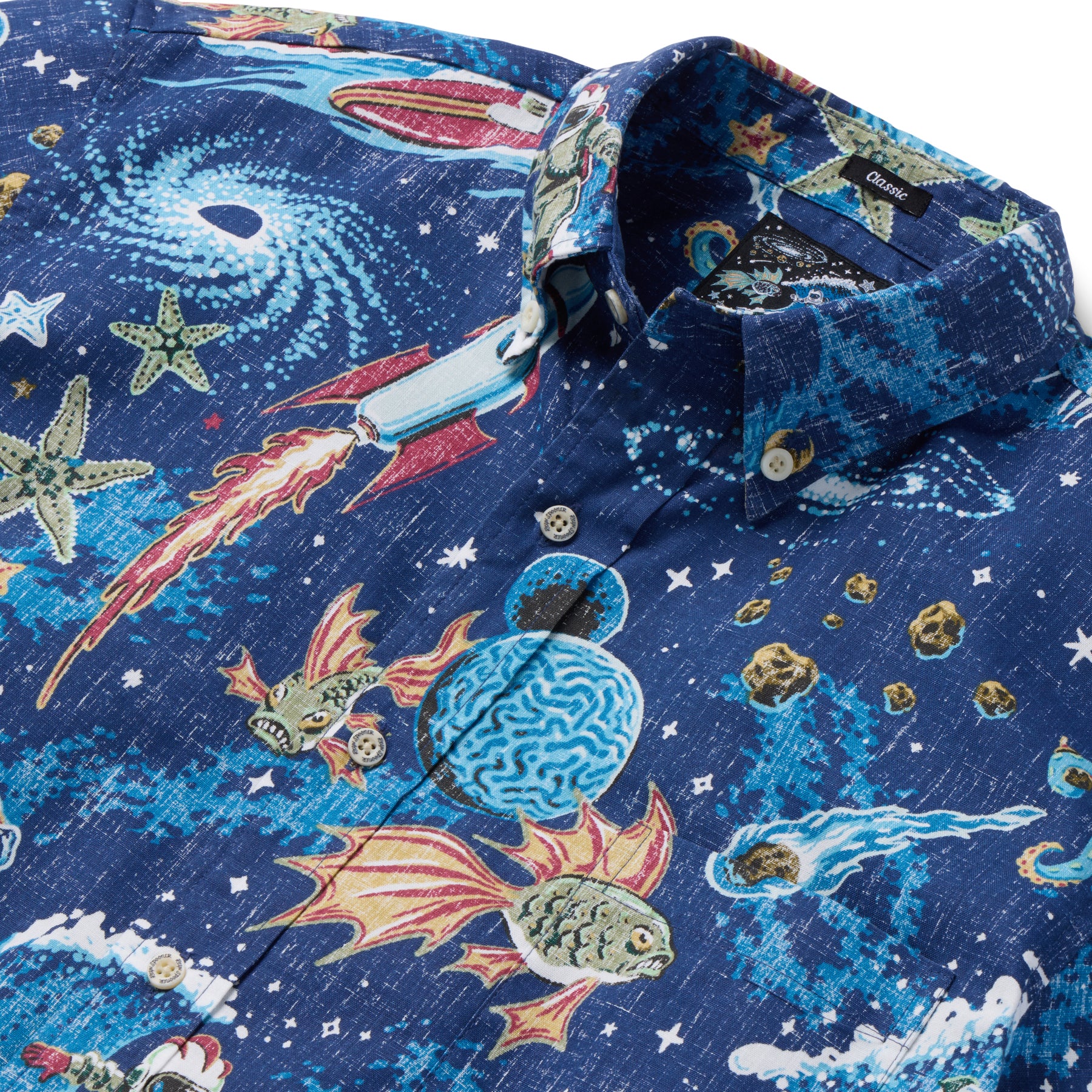 Reyn Spooner COSMOS CRUISIN' BUTTON FRONT in NAVY